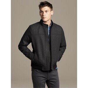 Banana Republic Men's Gray Wool Zippered Jacket Fully Lined Men’s Size Medium